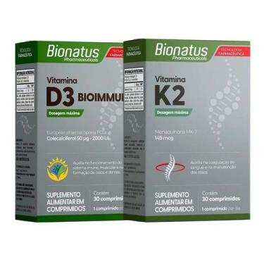 Imagem de KIT Vitamina K2 + Vitamina D3 Bionatus 30 Comprimidos