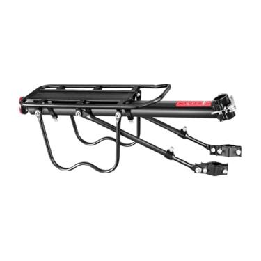 Imagem de YIJU Suporte traseiro para bicicleta, suporte traseiro para bicicleta com liberação rápida, liga de alumínio com lanternas traseiras de segurança, Sem para-lama