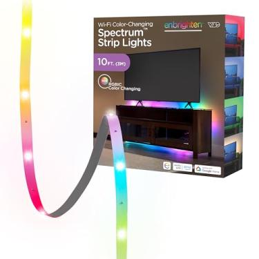 Imagem de Enbrighten Vibe Spectrum Fita de Luzes LED Inteligentes Internas com Mudança de Cor RGBIC com Controle Remoto e Controle de Voz, Compatível com Alexa e Google Home, 3 metros, Branco 85822