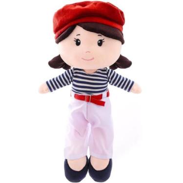 Imagem de Boneca de Pelúcia Maite com Boina Vermelha 35CM - ZIP