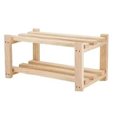 Imagem de Sapateira Banco para Hall de Entrada Elegante em Madeira de Pinus com 