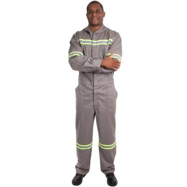 Imagem de Macacão Antiácido Com Capuz Cinza