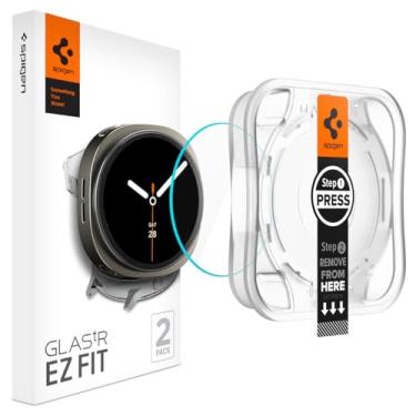 Imagem de Spigen Protetor de tela de vidro temperado [GlasTR EZ FIT] projetado para Galaxy Watch 8 (44 mm) - pacote com 2