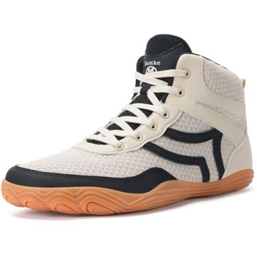 Imagem de Tênis de luta livre masculino largo para boxe sola zero drop, Bege, 10 Wide