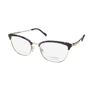 Imagem de NOMAD 40105n Armação de óculos olho de gato/óculos feitos à mão acetato aço inoxidável quente, Dourado/multicolorido, 54-18-140
