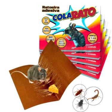 Imagem de Kit com 10 Folhas Para Controle de Pragas Cola Adesiva Pega Tudo Kit H