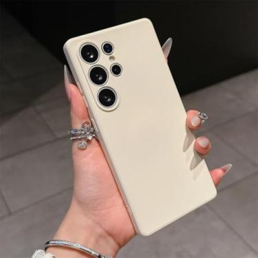 Imagem de Capa para Samsung S24Ultra Candy Color de silicone líquido à prova de choque, macia e completa (para Samsung S24Ultra/Branco)
