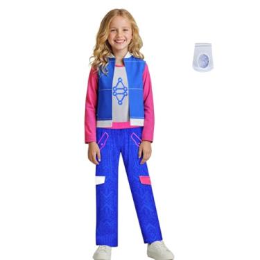 Imagem de ROSEZUZU Fantasia infantil de personagem de zumbis com pulseira, 4 a 14 anos, Cinza, 9-10 Anos