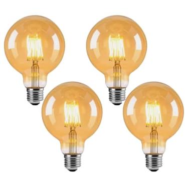 Imagem de Kit 4x Lâmpada Filamento Carbono Retrô Vintage G80 E27 40W 2400K Dimerizável (Tensão 220V)