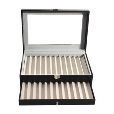 Imagem de Generic Abbey Box - Coleção de Expositores Pequenos Premium Coleção de Lápis Portátil Organizador de Joias para Quarto Loja Casa, 24 Grades Preto Cinza