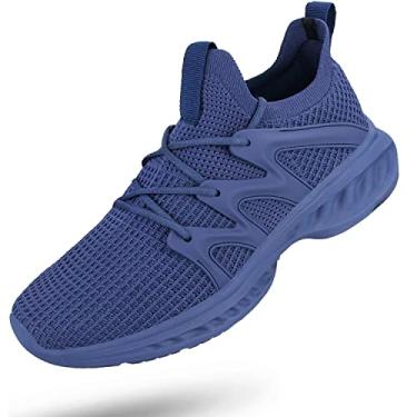 Imagem de Pujcs Tênis De Caminhada Masculino Leve Sem Cadarço, Fashion Esportivo Para Treino, Academia E Corrida, Azul 12,5