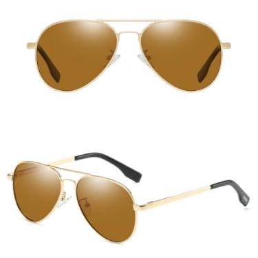 Imagem de HCHES Óculos de sol retrô de metal, masculino, polarizado, uv400, fashion, para dirigir, fotocrômico, feminino (8)