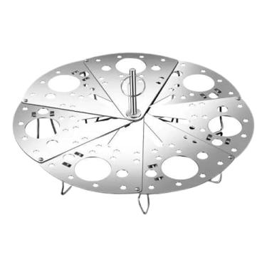 Imagem de Cesta para cozimento a vapor de vegetais, suporte para cozimento a vapor em aço inoxidável | Suporte de vapor expansível para panela - Bandeja de vapor dobrável com alça anti-escaldante inoxidável com