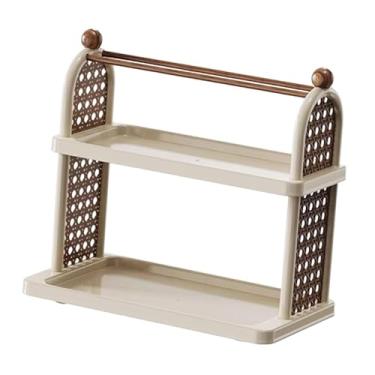 Imagem de SiaBiced Porta-copos de Café, Organizador de Cosméticos, Porta-copos para Móveis de Restaurante, Creme Branco 2 Camadas, Tamanho real