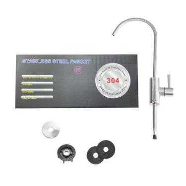 Imagem de Torneira Bancada Com Faucet Aço Escovado Purificadores Pia - BR Fish