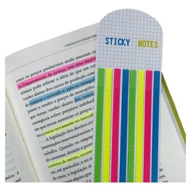Imagem de Kit 2 Post It Para Livros 320 Fitas Marca Texto Adesivo Fino Linhas Marcador Textos Páginas Livro Caderno Leitura Bloco Adesivo