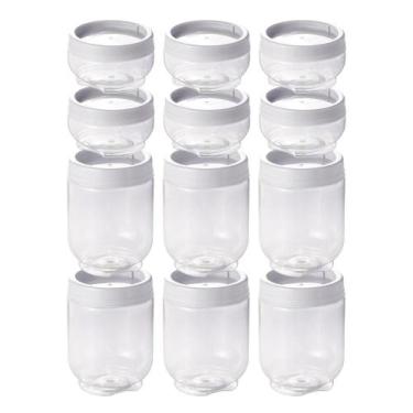 Imagem de Kit 12 Potes Gire e Trave Empilháveis com Rosca 6 organizadores 155 ml