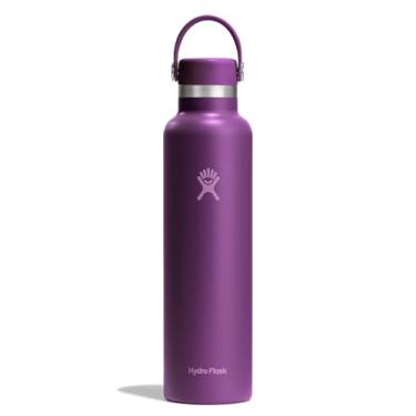 Imagem de Hydro Flask Garrafa de água - aço inoxidável isolado - não derrama, à prova de vazamento em roxo Beachplum de 680 g