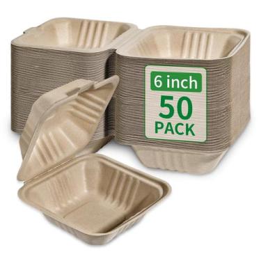 Imagem de Lancheira descartável Aricsen Compostable, pacote de 50, 15x15 cm com 