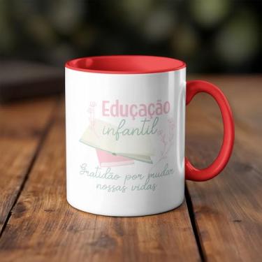 Imagem de Caneca xicara dia dos professores educação infantil 25EI (vermelho)