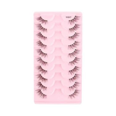 Imagem de Cílios Postiços Naturais Longos E Fluffy 3D Mink Cat Eye 10 Pares Feit