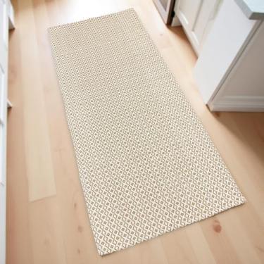 Imagem de Passadeira Tapete Cozinha 2,00m x 65cm Marrom Claro - Tapete Passadeira para Cozinha e Quarto Lavável