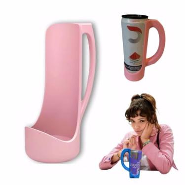 Imagem de LEIAIRUI Suporte de lata fino de 340 g com alça, pegador reutilizável impresso em 3D para cerveja, adequado para uma variedade de bebidas enlatadas de 340 g e cerveja (rosa)