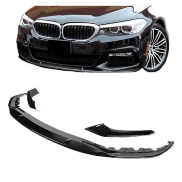 Imagem de Para-choque dianteiro compatível com BMW G30 G31 Série 5 M Sport Pré-LCI 2017 2018 2019 2020 Para-choque dianteiro spoiler divisor de lábios(Glossy Black)