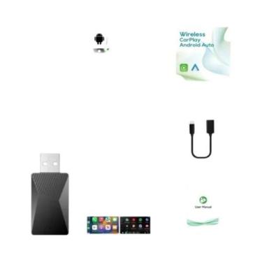 Imagem de Adaptador Mini AI Box Universal 2 Em 1 Carplay Android Auto Sem Fio Pl