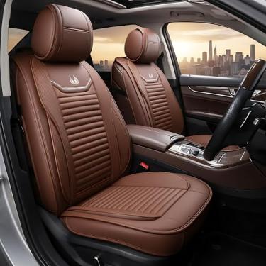 Imagem de OASIS AUTO Capas de assento de carro conjunto completo premium couro napa protetor de almofada universal adequado para a maioria dos carros, caminhonete SUV, decoração de interiores automotivos de