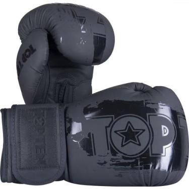 Imagem de Luva de Boxe e Muay Thai POWER INK - Top Ten, Preto, 16OZ