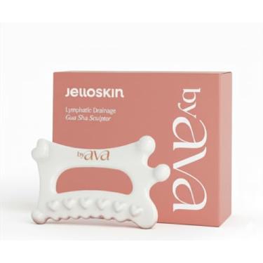 Imagem de byAVA Gua Sha Jelloskin Ferramenta de massagem linfática | GuaSha de cerâmica para ferramenta de massagem facial e corporal | Design patenteado para drenagem linfática, lifting facial e massageador