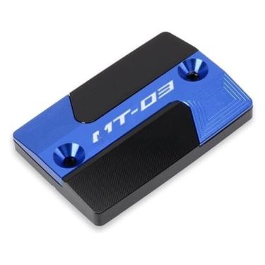 Imagem de BYYINGSUS Acessórios de motocicleta CNC Tampa do reservatório de fluido do cilindro de freio dianteiro compatível com Y&AMAHA MT03 MT-03 MT 03 (azul)