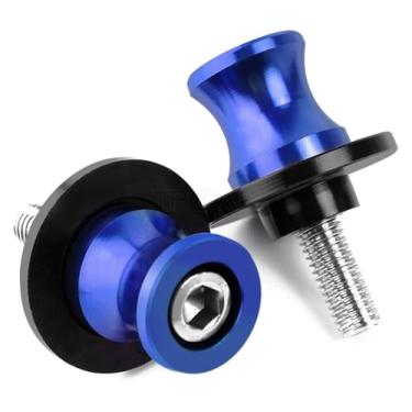 Imagem de BYYINGSUS Carretéis de braço oscilante de motocicleta parafusos de suporte de 8 mm acessórios de alumínio M8 compatíveis com GSXR 1000 750 600 K1 K2 K3 K4 K5 K6 K7 K8 K9 K11 (azul)