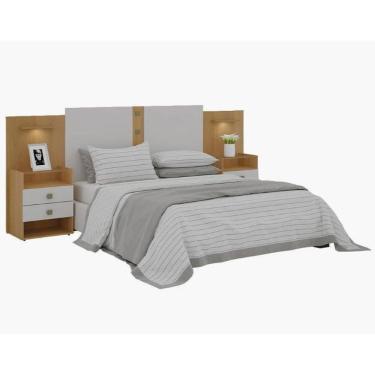 Imagem de Cabeceira Casal/Queen Rubi 100%MDF Cinamomo/Off - D Doro