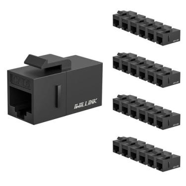 Imagem de Keystone Coupler iwillink RJ45 Cat6 fêmea para fêmea, pacote com 25