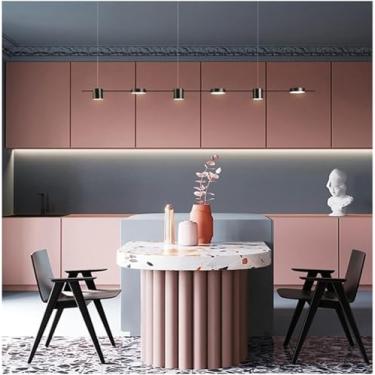 Imagem de Lustre moderno LED, minimalista - Lustre de restaurante, moderno, minimalista, longo, luminária de mesa de jantar, balcão de bar, lustre longo, decoração moderna