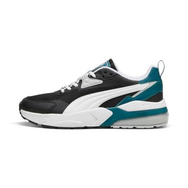Imagem de PUMA Tênis masculino VIS2K, preto, 38, Preto-branco-verde frio, 38
