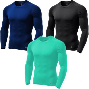 Imagem de Kit C/ 3 Camisas de Compressão Térmica Stigli Pro Proteção FPU 50+ Manga Longa