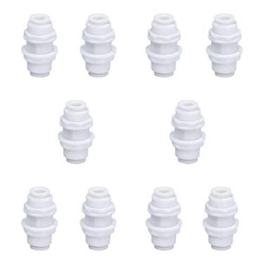 Imagem de ESHIONG Anteparo de 1/10.2 cm para filtro de água de osmose reversa, acessórios de plástico com certificação NSF Push to Connect RO (pacote 10)