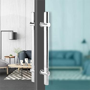 Imagem de Manípulo da porta de correr, puxadores ajustáveis centrais de porta de batente, para escritório/casa de banho/loja, puxadores de aço inoxidável para porta de madeira/vidro (tamanho: 180 cm - 150 cm