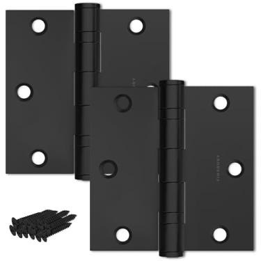 Imagem de Finsbury Hardware Rolamento de esferas de dobradiça de porta 9,5 x 8,5 cm sólido 304 aço durável resistente usinado NRP dobradiças de encaixe de grau arquitetônico - conjunto de 2 dobradiças de porta