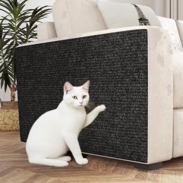 Imagem de Decotalk Tapete adesivo para gatos de 60 x 192 cm para sofá de canto, parede preta, arranhador de gatos, poste para arranhar, faça você mesmo, tapete de escalada, protetor de móveis para sofá de