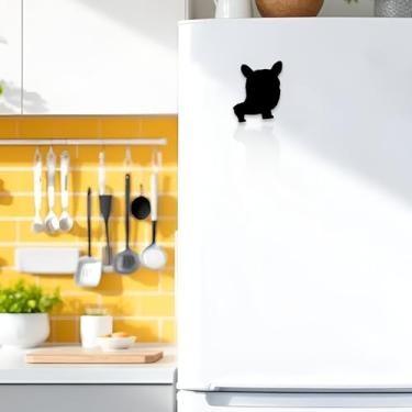 Imagem de Generic 1 peça de ímã decorativo adesivo magnético de geladeira forma irregular Chibi Corgi resina sintética laranja