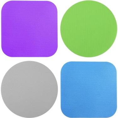 Imagem de 4 peças de almofadas de garra de jarra, almofada multifuncional de borracha, abridor de jarras, porta-copos de cozinha para idosos que sofrem de artrite ren mulheres mãos fracas (4 cores)