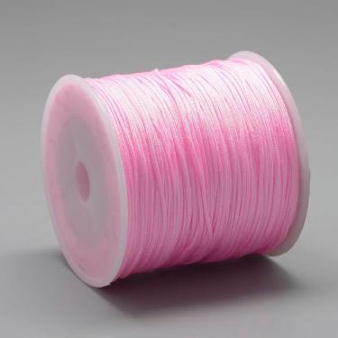 Imagem de Cordão de nylon 100 m de 0,8 mm, rosa, chinês, nó de rabo, macramê para fazer joias, materiais de embrulho Kumihimo, artesanato faça você mesmo