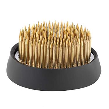 Imagem de Ferramenta de arranjo de flores Kenzan, base de agulha de latão, durável com junta de borracha, para clube, jardim, hotel, decoração de casa (agulha de cobre de 50 mm de diâmetro 15 mm)