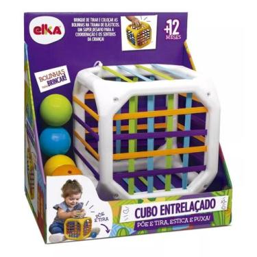 Imagem de Brinquedo Educativo Infantil Cubo Entrelaçado Pedagogico Bebê Menino e