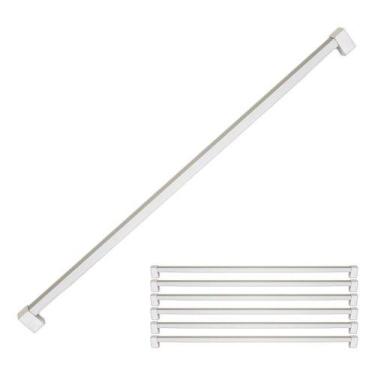 Imagem de Kit 7 Puxador 480mm Plástico Móveis Gaveta Armário Roupeiro Fosco / Cr