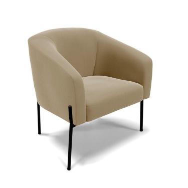 Imagem de Cadeira Sala De Jantar Pé De Ferro Preto Stella Suede D03 - D'rossi Cor Marrom Rato